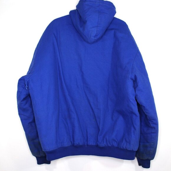 Unbranded Mens 3XL Blue Duck Quilted Lined Workwear Hooded Work Jacket M968 - Picture 9 of 11
